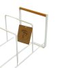 Wooden Handle White Metal Rack