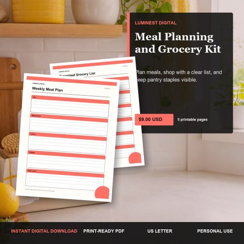 Meal Planning and Grocery Kit